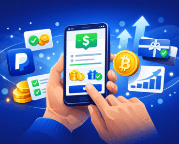 Best apps like Freecash showing rewards platforms on phone screen with PayPal and gift card icons